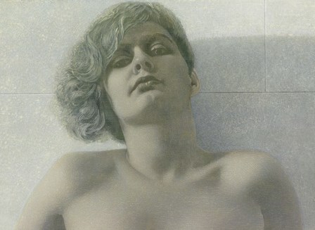 Porträt Sylvia T., 2014, Ei-Tempera und Öl auf Hartfaser, 30 x 42 cm
