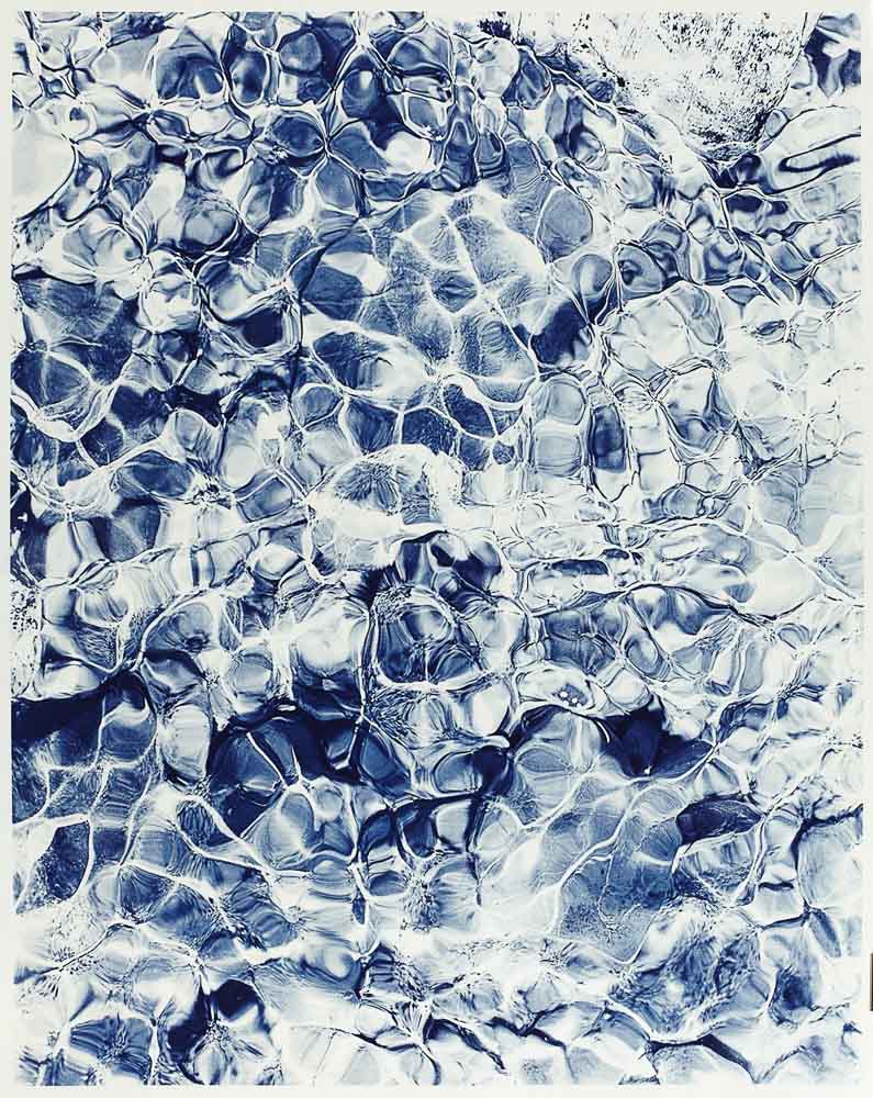 Ulf Saupe, Waterscape Nr. 1, 2014, Cyanotypie auf Aquarellpapier, 150 x 120 cm