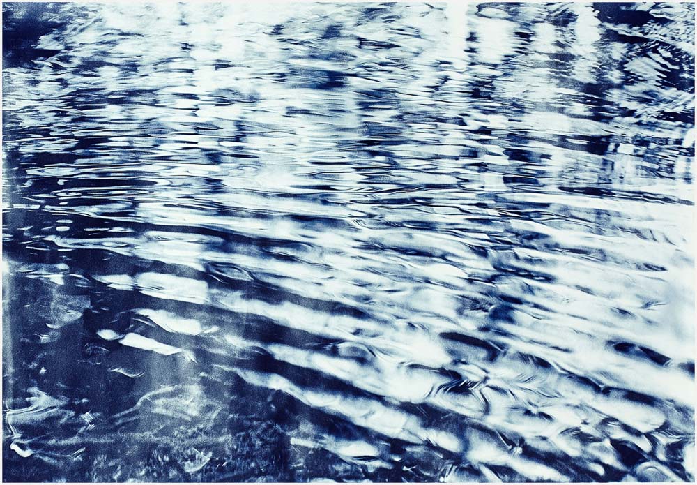 Ulf Saupe, Waterscape Nr. 15, 2014, Cyanotypie auf Aquarellpapier, 80 x 110 cm
