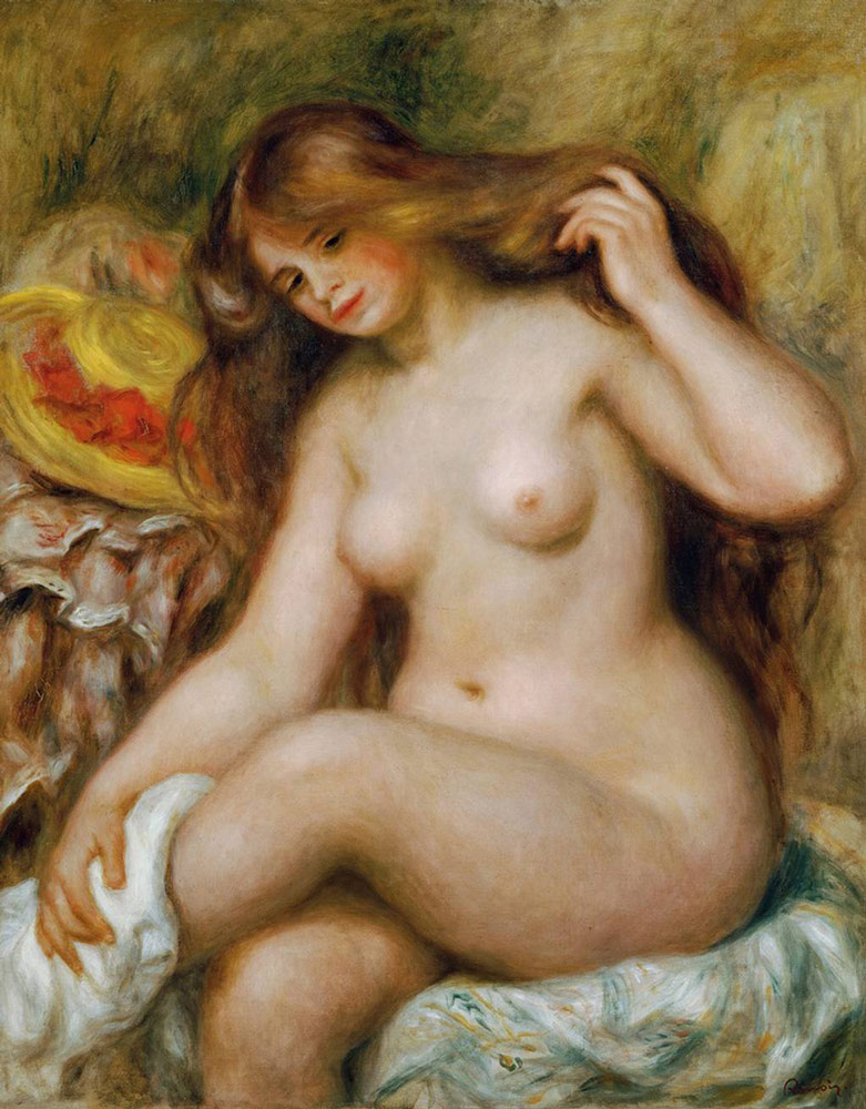 Pierre-Auguste Renoir: Badende mit blondem, offenen Haar, um 1903. Öl auf Leinwand, 92,7 x 73,4 cm. Österreichische Galerie Belvedere, Wien. © Belvedere, Wien