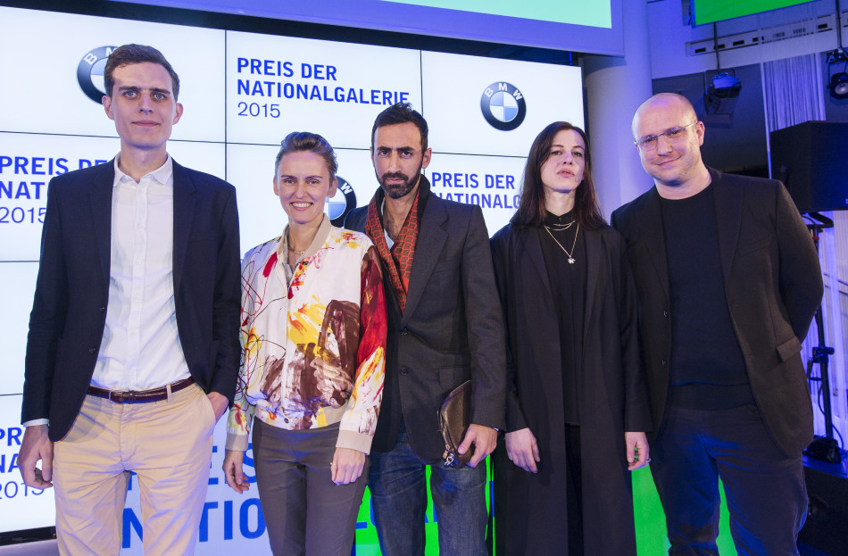 Die Nominierten Künstler für den Preis der Nationalgalerie für junge Kunst 2015. Christian Falsnaes, Florian Hecker, Anne Imhof sowie das Künstlerkollektiv Slavs and Tatars. Photo: David von Becker