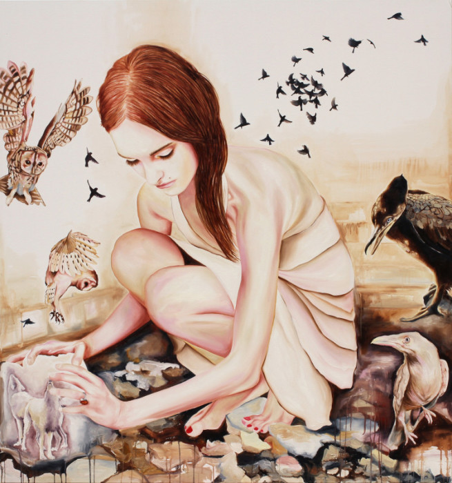 Anna Borowy „Interlude“ 160 x 150 cm Öl auf Leinwand 2015 ©janinebeangallery