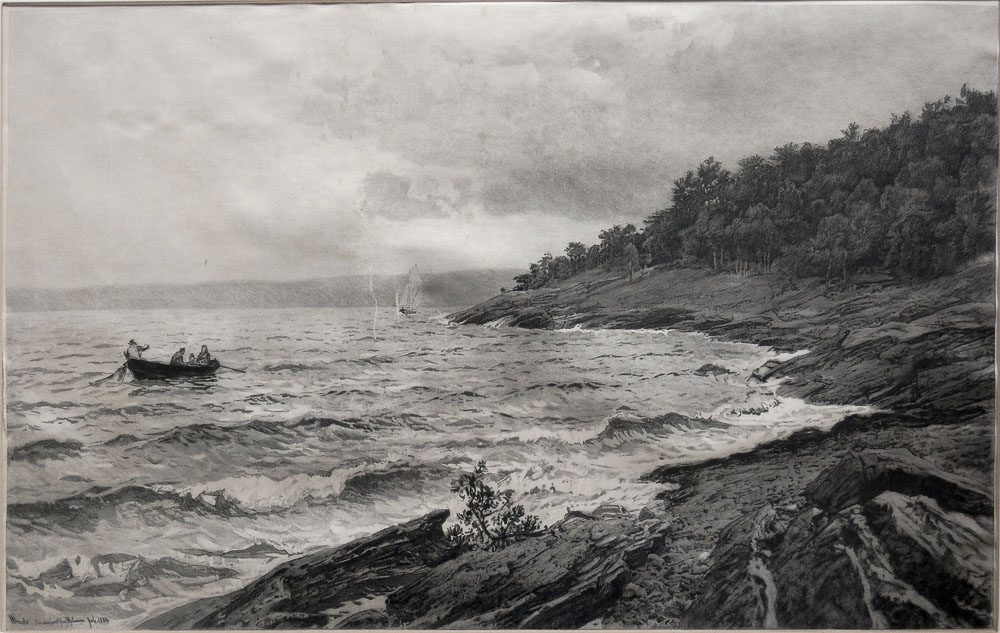Hans Fredrik Gude Bundefjord fra Malmøen, 1884 Zeichnung auf Pergamentpapier 34 cm (H) × 54 cm (B)