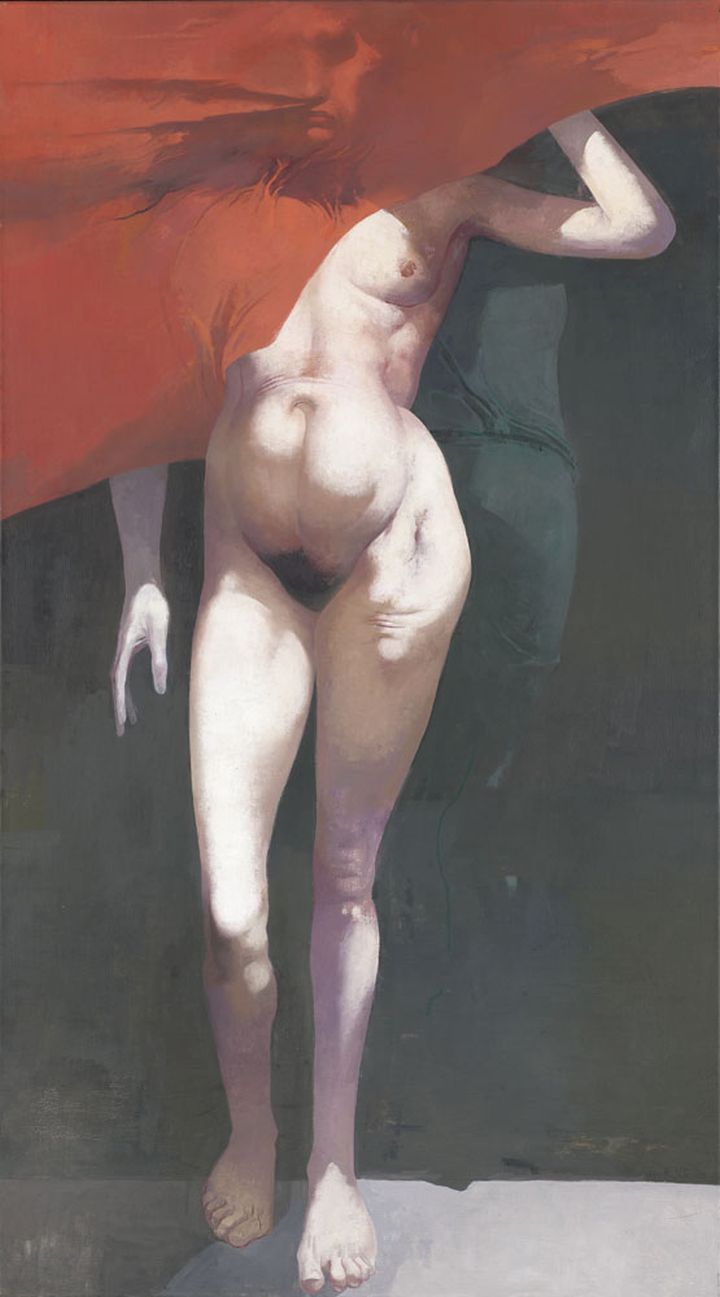 Arno Rink, Judith, 1998, Öl auf Leinwand, 180 x 100 cm, Galerie Schwind