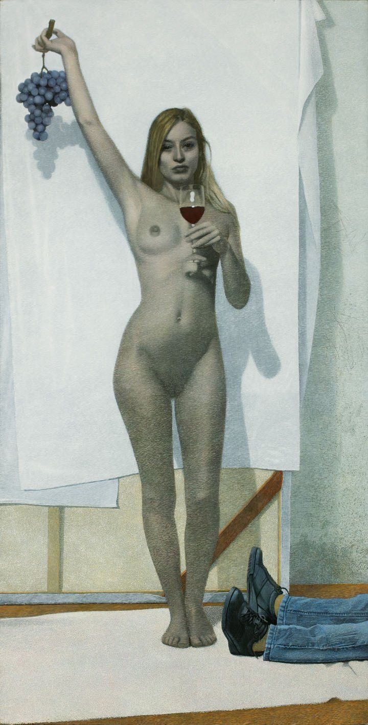 Erich Kissing, Junge Bacchantin im Atelier, 2015, Galerie Schwind