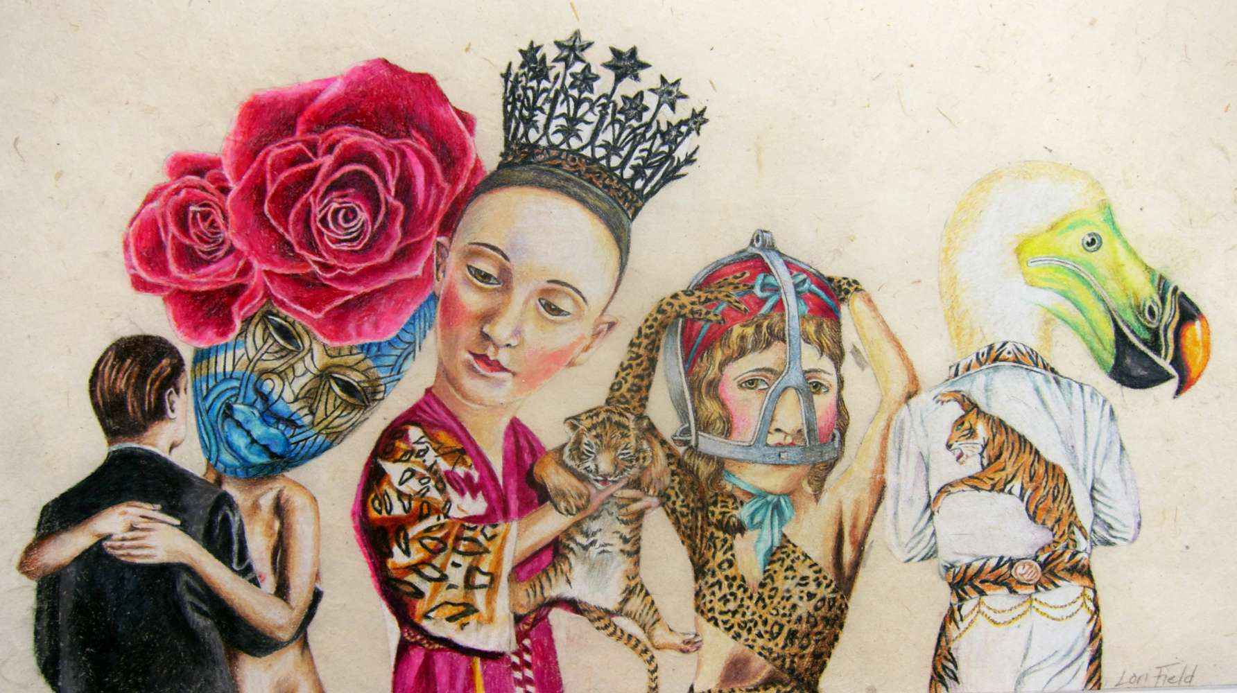 Lori Field Perp Walk I 22 x43cm Pigment Stift auf Papier 2015, Tyger Tyger, janinebeangallery