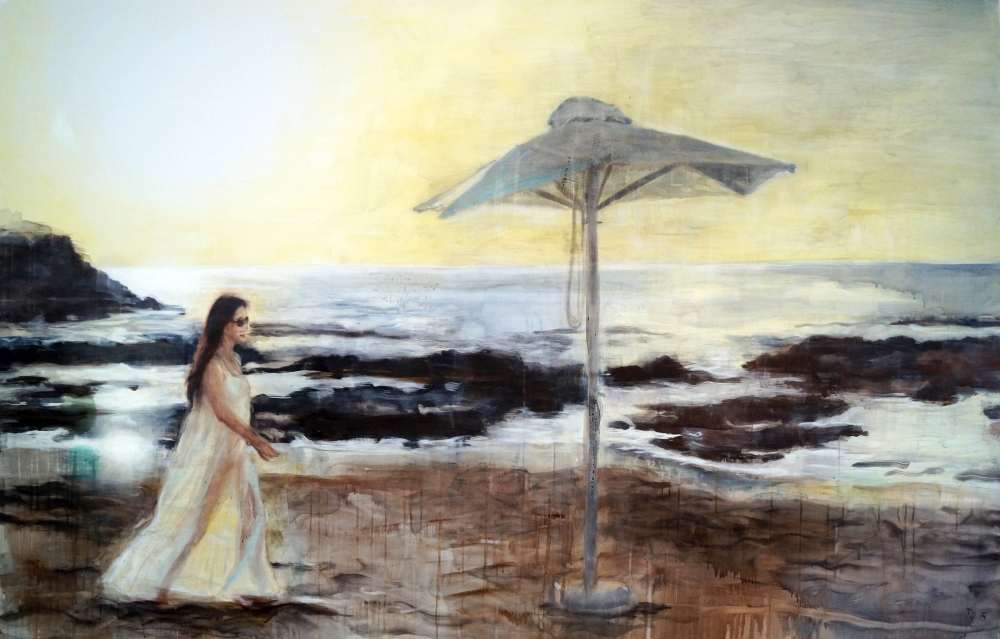 Tanja Selzer, Parasol, 140 x 220 cm, Leinen, Séance, janinebeangallery