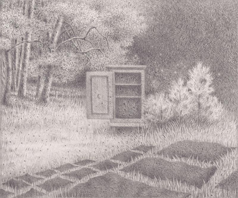 Wiesenbleiche Bleistift auf Papier, 11,5 cm x 13,9 cm (2014)