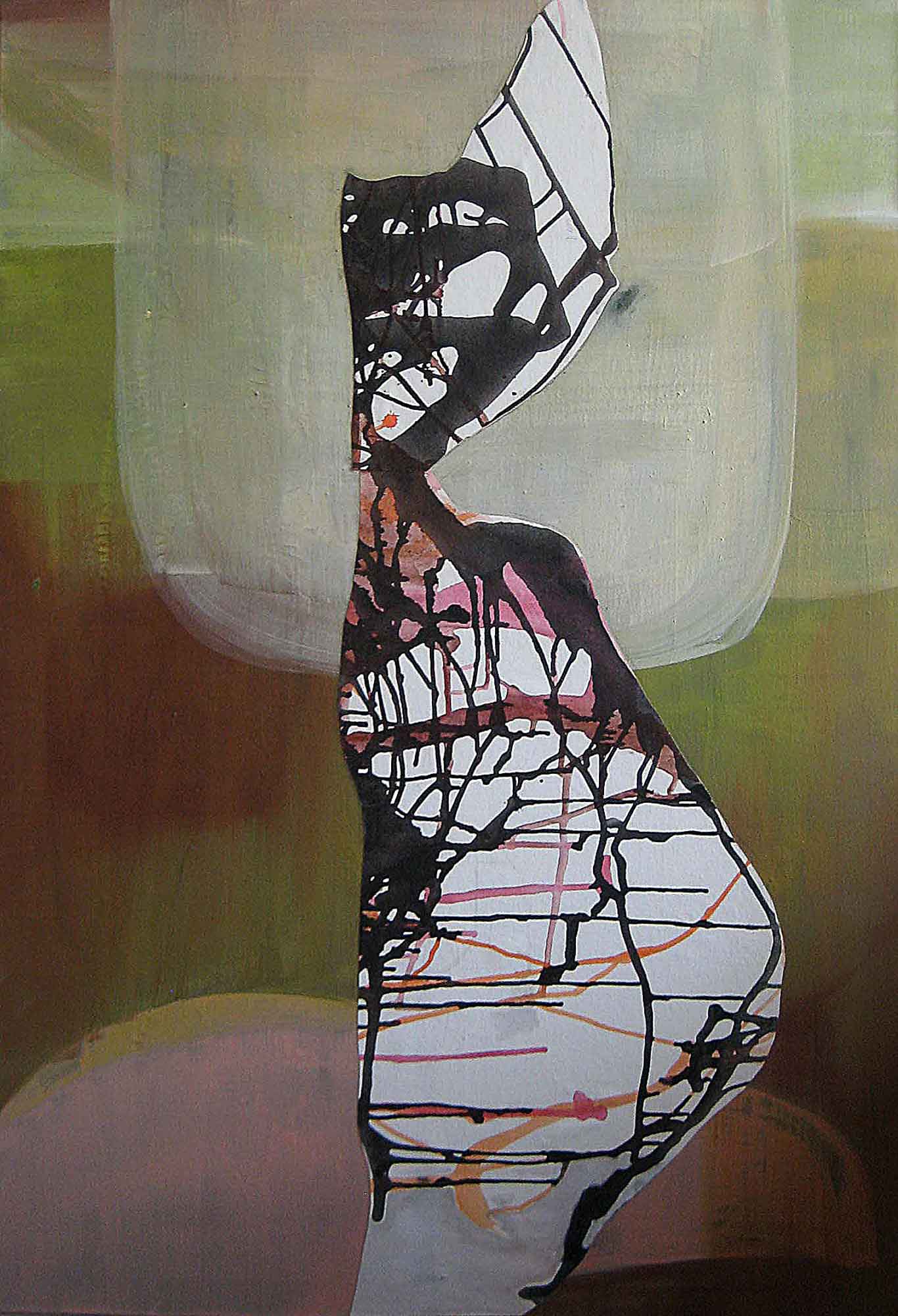 Mi-Ran Kim Figur Collage, Acryl auf Leinwand 130 x 90 cm © Mi-Ran Kim