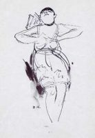 Jeanne Mammen, Rosa Valetti, um 1929, Feder, 22,5 × 16,5 cm