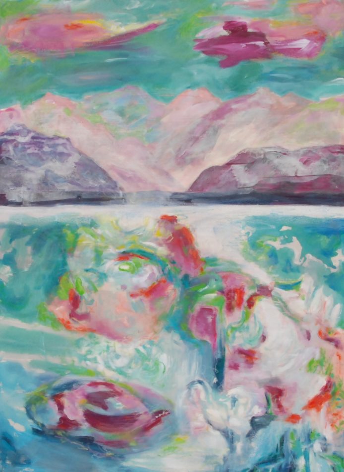 Bild: „Kraftzentren“ 2014 Acryl auf Leinwand 80 x 110 cm Mindestgebot: 300€ zzgl. Versand per Hermes innerhalb Deutschland 30 € Dieses Bild entstand 2014 in meiner Serie „See-Portraits“