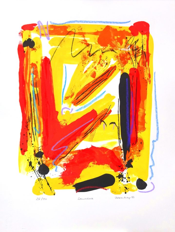 Original-Farblithographie "Soundcheck" auf Bütten 50 x 66 cm, Auflage 40 Exemplare