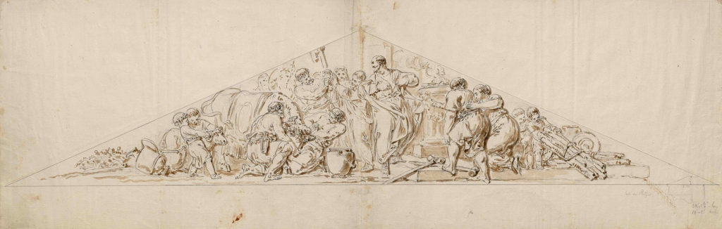 Christian Bernhard Rode: Paulus und Barnabas in Lystra. Federzeichnung (Entwurf für das Nordtympanon Doms). Akademie der Künste, Kunstsammlung