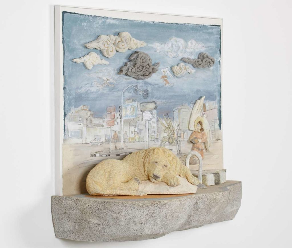 A Strange World - Mona Hakimi-Schüler - Head in clouds wall object 1 - Galerie Rathaus Tempelhof