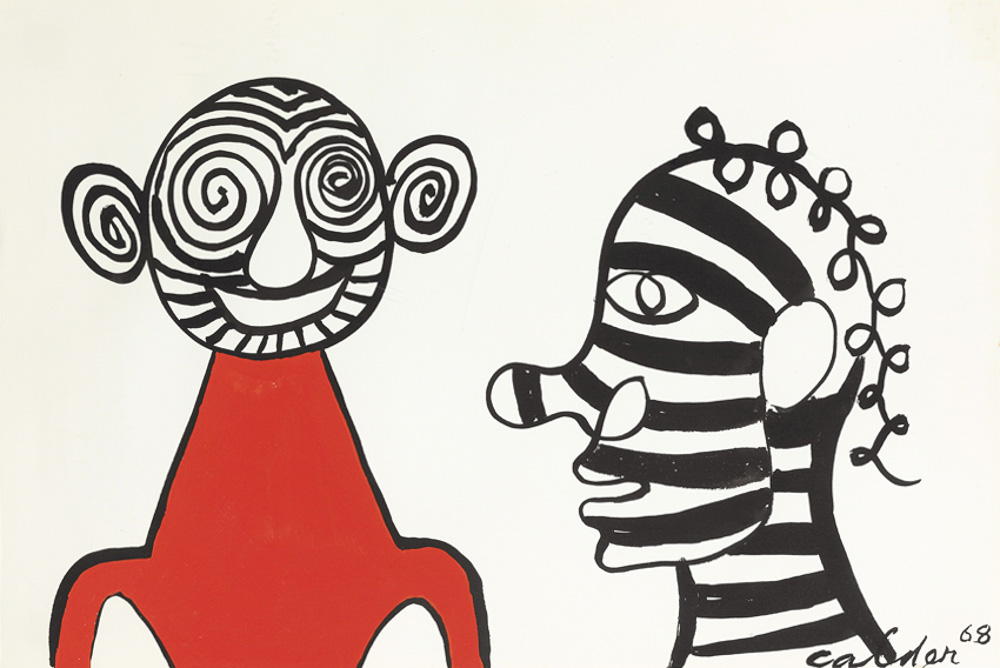 Alexander Calder The Meeting, 1968 Gouache und Tusche auf Papier 38,8 x 58,4 cm