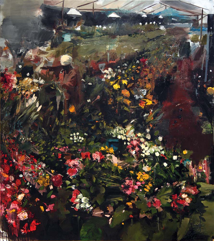 Enrico Freitag, Desert Flowers, 200x180cm, Öl auf Leinwand, 2015, Galerie Eigenheim