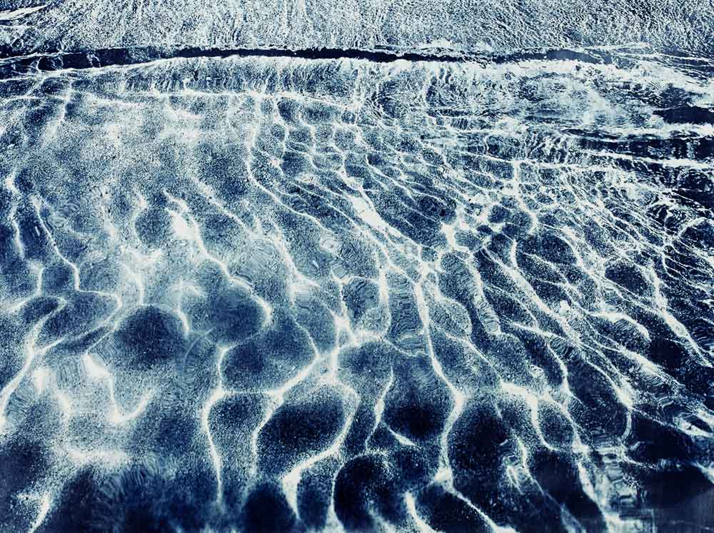 Ulf Saupe, Waterscape Nr. 21, 2014, Cyanotypie auf Aquarellpapier, 68 x 98 cm