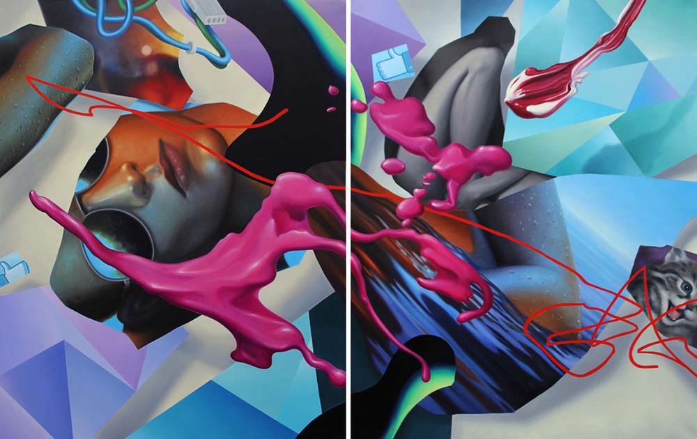 Grigori Dor, Still Life With Two Likes dypt 190 x 300 cm Ölauf Leinwand 2017