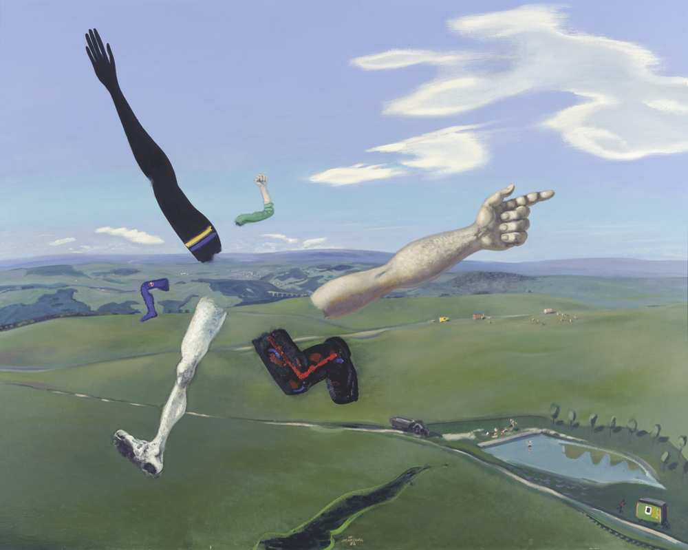 Wolfgang Mattheuer, Verlorene Mitte, 1982, Öl auf Hartfaser, 100 x 125 cm