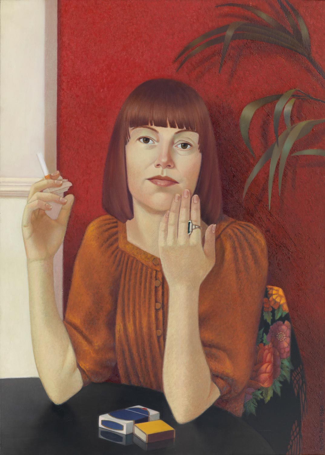 Almut Heise Frau mit roten Haaren, 1980 Öl auf Leinwand 88,5 x 63 cm