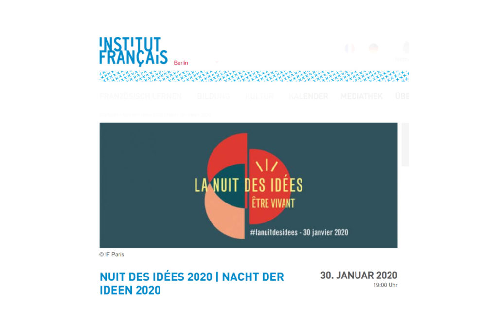 Institut français Nacht der Ideen