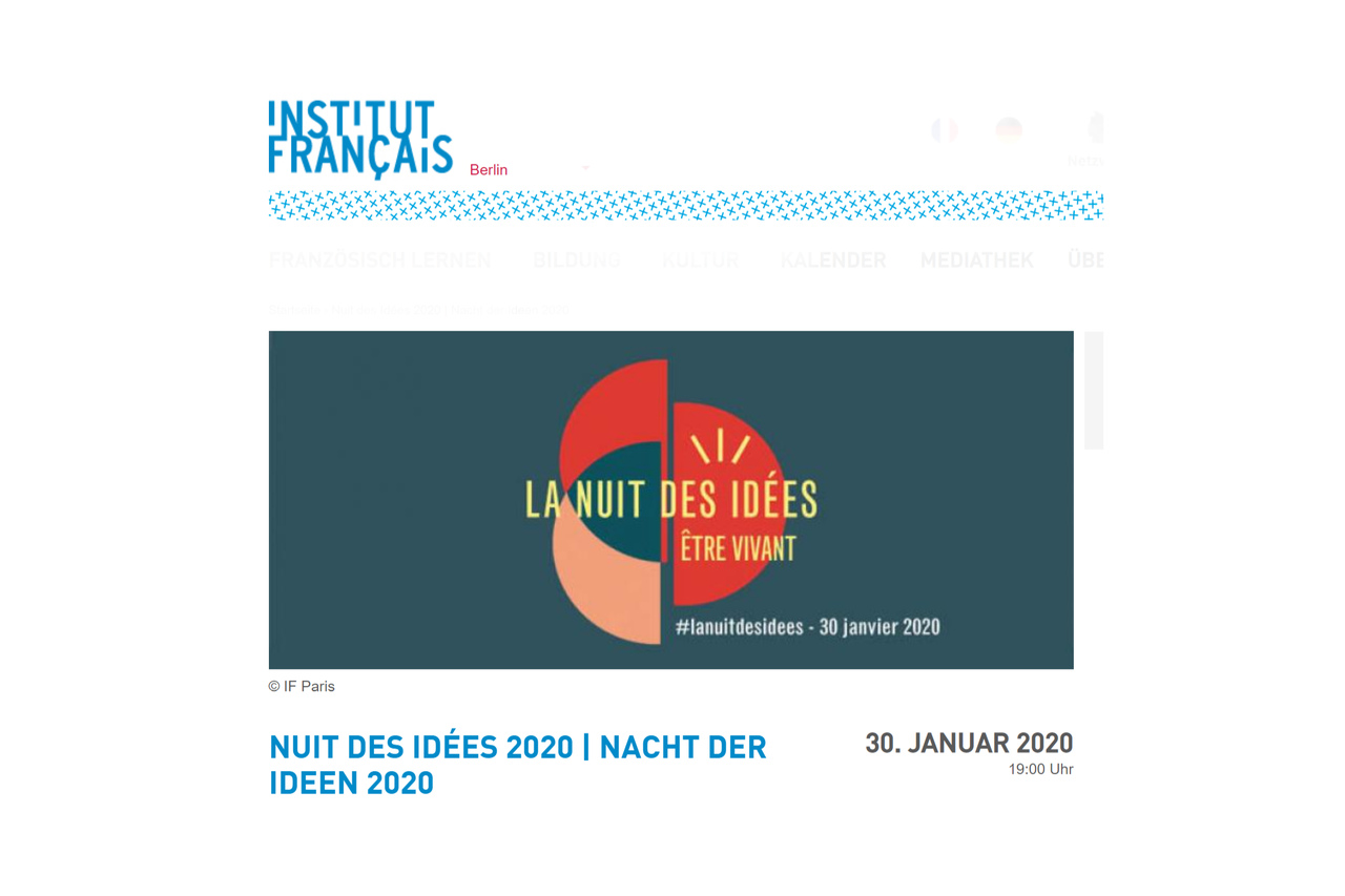 Institut francais Nacht der Ideen