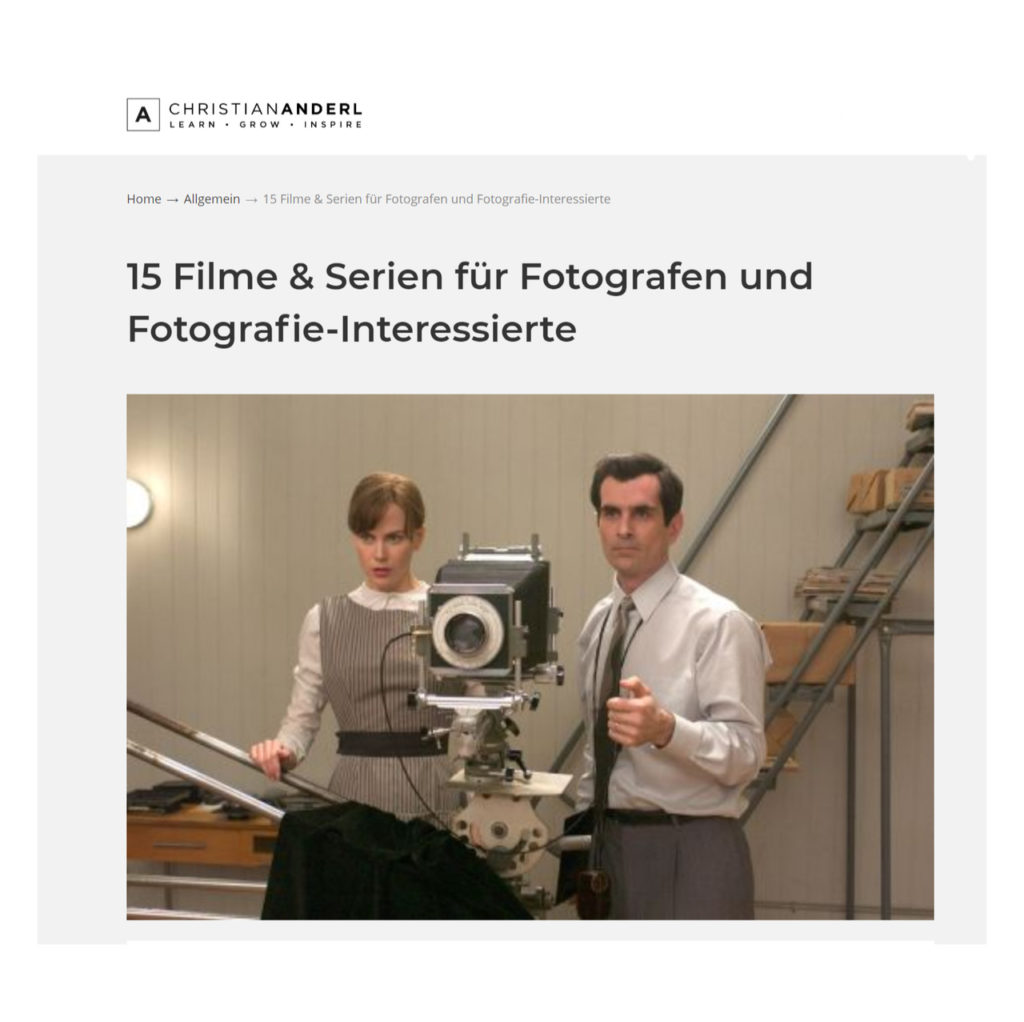 15 Filme und TV-Serien zur Fotografie von Christian Anderl