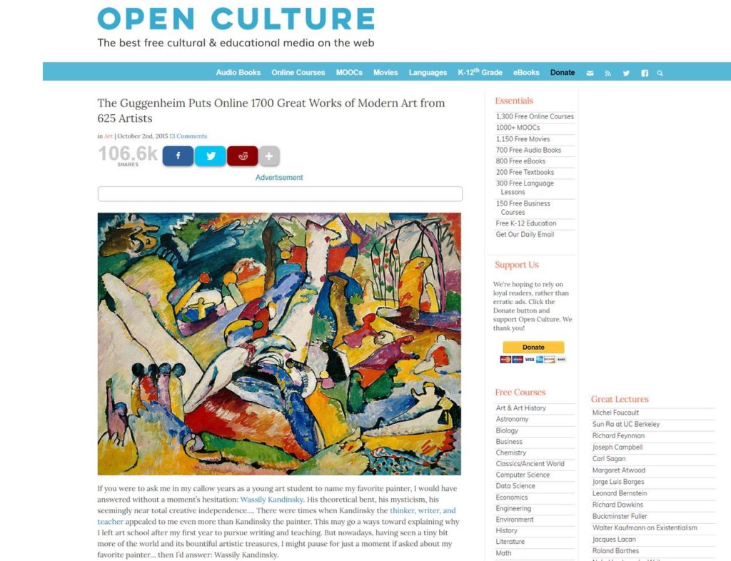 Open Culture Angebote