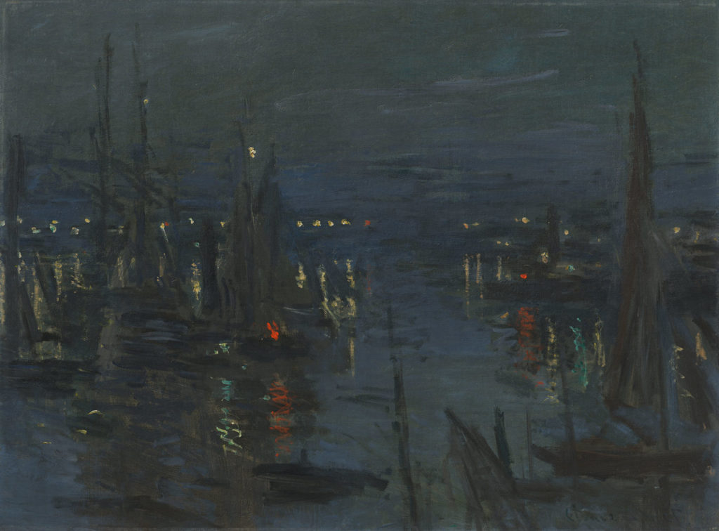 Moderne am Meer Claude Monet Der Hafen von Le Havre am Abend, 1873, Öl auf Leinwand, 60 x 81 cm, Sammlung Hasso Plattner