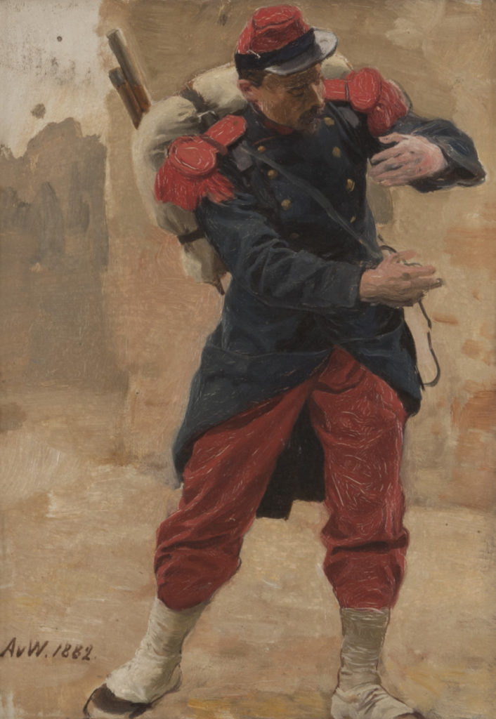 Ausstellung „Provenienzen. -Anton-von-Werner_Franzoesischer-Infanterist-mit-Marschgepaeck_Berlinische-Galerie_72dpi.jpg