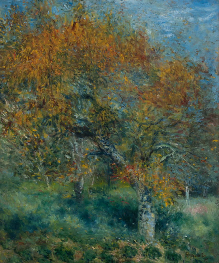 Impressionismus am Montag Pierre-Auguste Renoir Der Birnbaum, 1877, Öl auf Leinwand, 46,1 x 37,7 cm, Sammlung Hasso Plattner