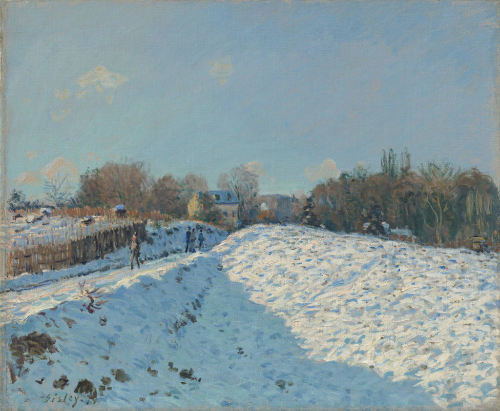 Die Farbe Weiss Alfred Sisley Schnee in Louveciennes, 1874, Öl auf Leinwand, 54 x 65 cm, Sammlung Hasso Plattner
