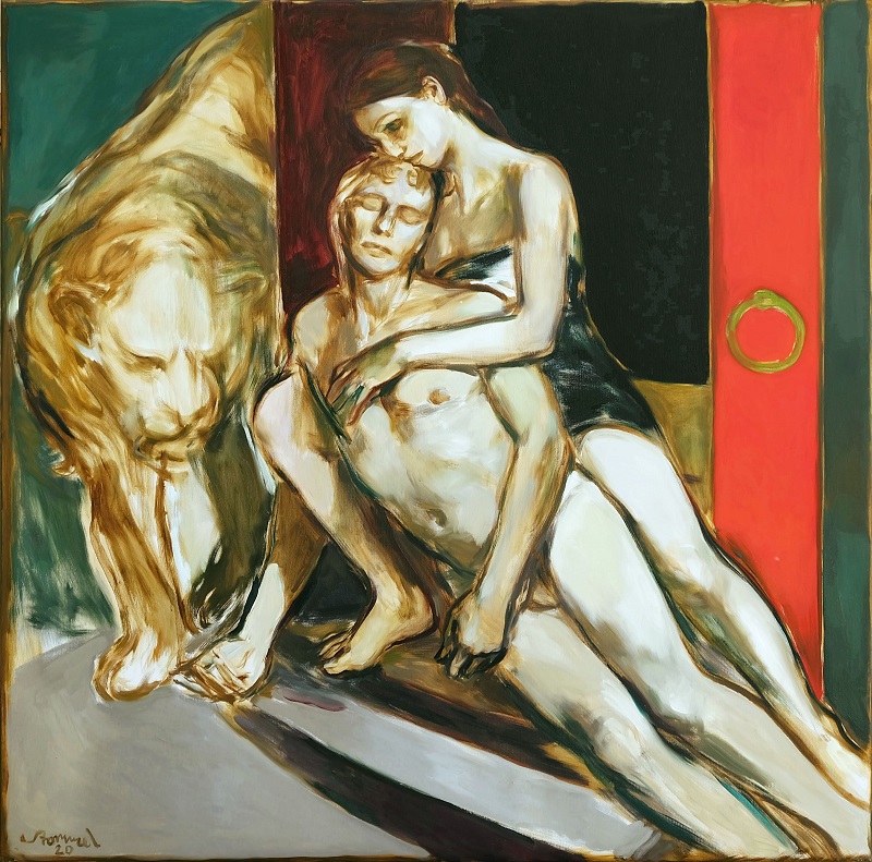 MARTIN STOMMEL „Adonis“, Öl auf Leinwand, 150 x 150 cm, 2020