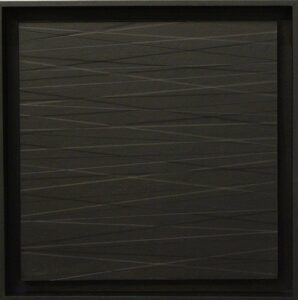 sliced Japanese paper on board with acrylic 13 x 13 inches unframed