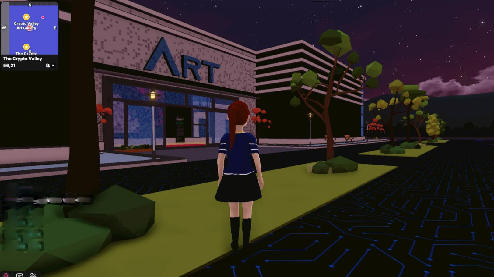 BU: © Crypto Valley Art Gallery in Decentraland 55,24. Aktuell sind die Werke hierin von https://xoasis.io/#/art zu sehen. 