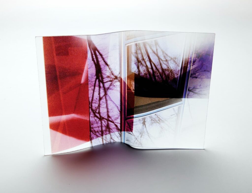 SUSA TEMPLIN: Bent & Folds, 2019/2020, Plexiglas, thermal UV printing on both sides, molded, 24 x 33 x 5 cm | 9 1/2 x 13 x 2 in