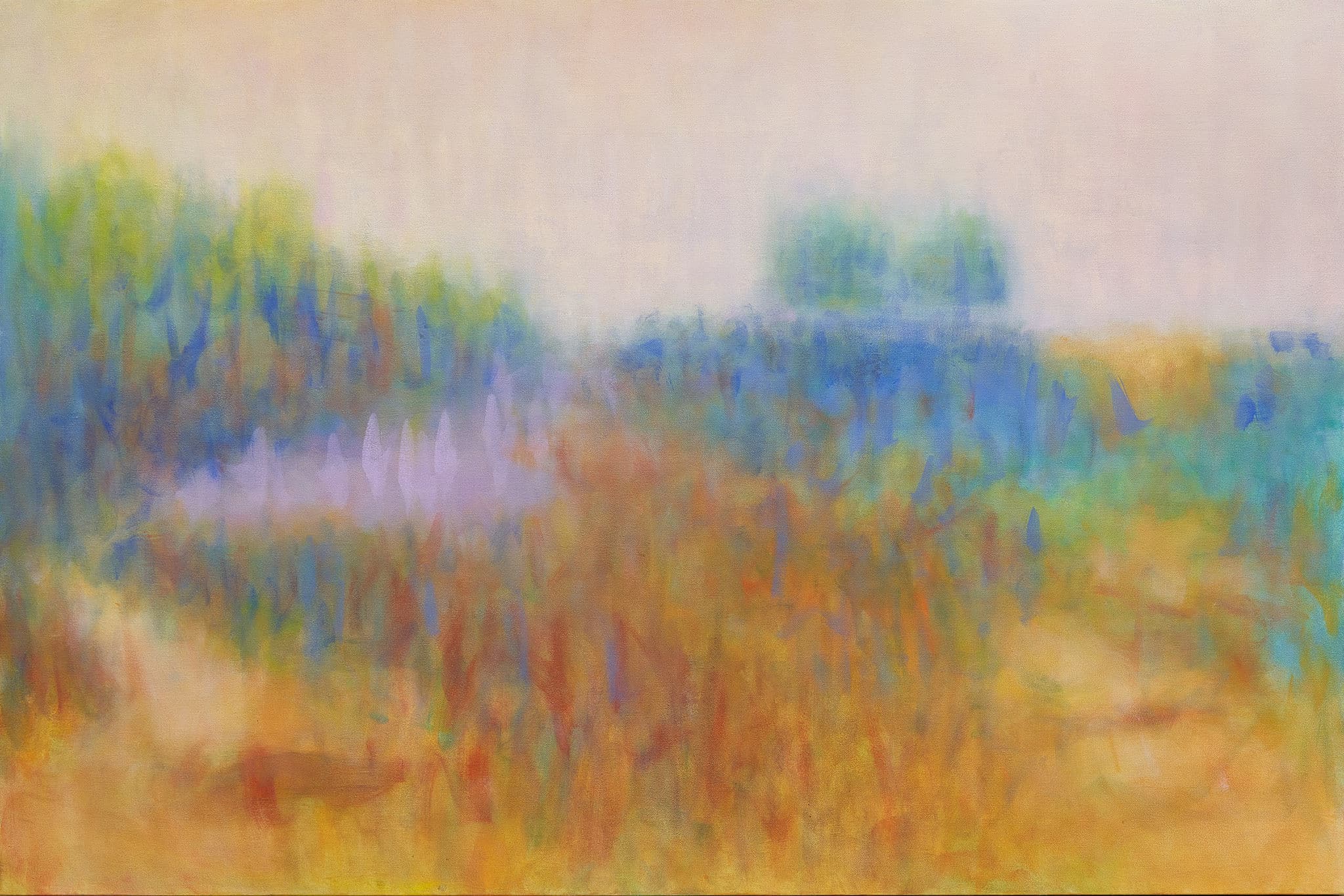 Jörn Grothkopp, Landschaft B.a. 2020; Öl auf Leinwand 100 x 150 cm