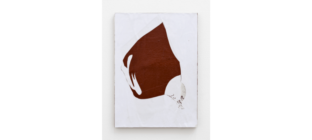 Stefan Reiterer, Ohne Titel (aus der Serie „Images"), 2020; Oil and paper on MDF; 11 4/5 × 8 3/10 in; 30 × 21 cm; Galerie Crone