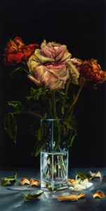 Cornelius Völker, Vase, 2021, Öl auf Leinwand, 220 x 110 cm