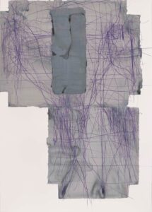 Thomas Müller, Ohne Titel, 2023, Acrylfarbe und Farbstift auf Saunders Waterford Bütten, 214 x 153 cm, Foto: Frank Kleinbach, Stuttgart