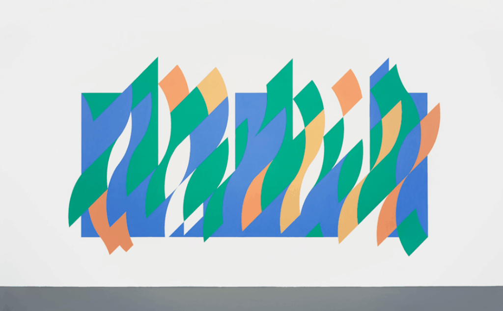 Bridget Riley: Arcadia 1 (Wall Painting 1), 2007, graphite and acrylic on wall, 266.5 x 498.5 cm.; 104 7/8 x 196 1/4 in.