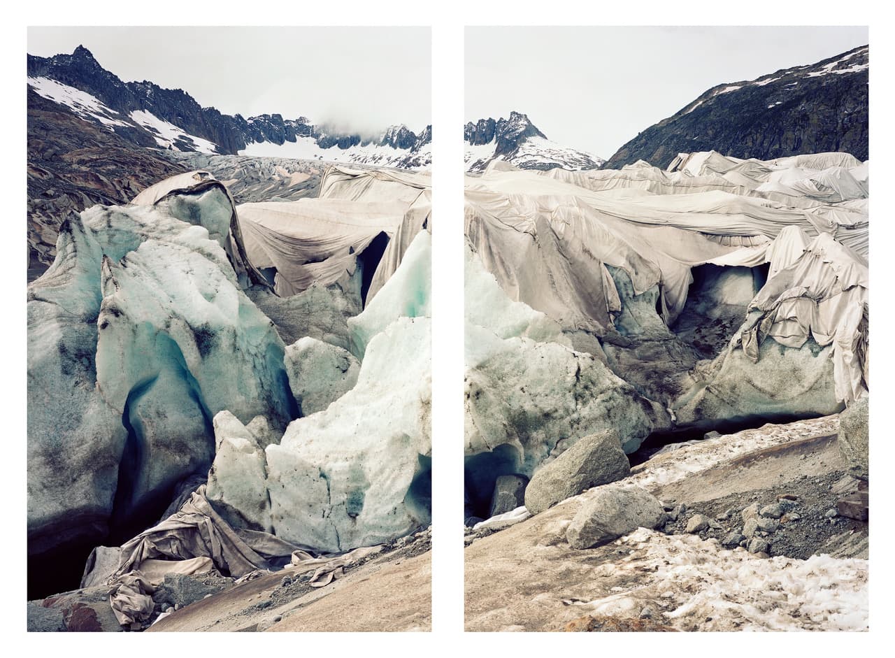 Rhonegletscher #8259, 2023, C-Print, 2 parts, each 130 x 180 cm