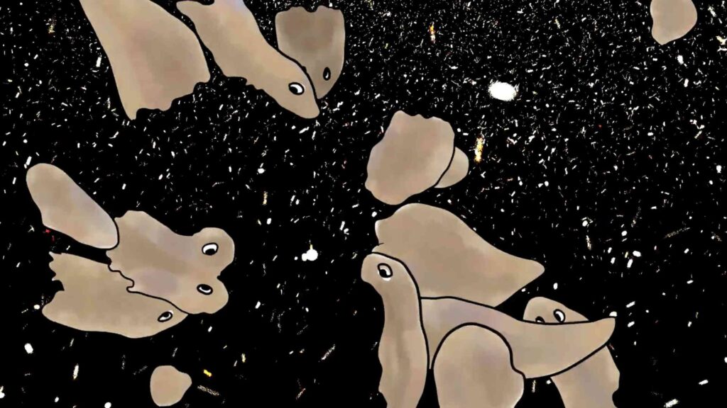 Kinetische Skulptur Self-Revolving Torus von Julius von Bismarck in der Donner à Voir Alexander Levy Ausstellung.