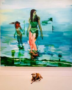 Vernissage Hoppers KW 27, Robert Grunenberg Galerie, „Tender Ground“, ; Bild: mit "2 Mädchen am Meer (Sylt)“ von Rainer Fetting, 2007