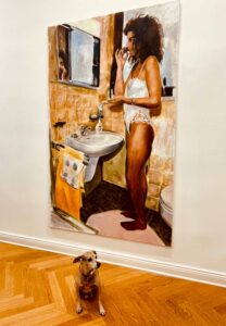 Vernissage Hoppers zu Besuch bei Galerie Friese: Babette Semmer, Ute im Bad
