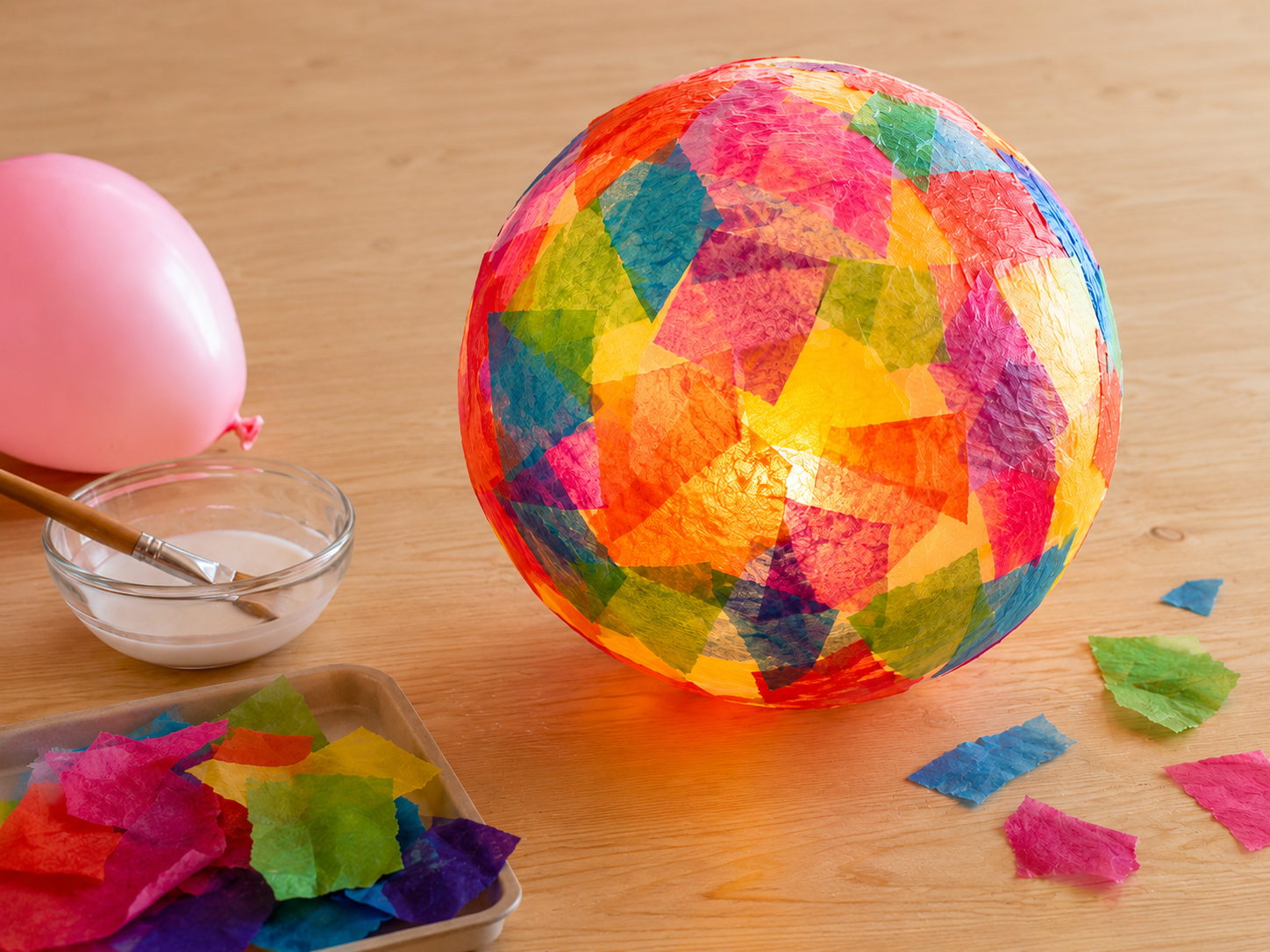 Leuchtende Papierkugeln (Kinder- und Familienworkshop)