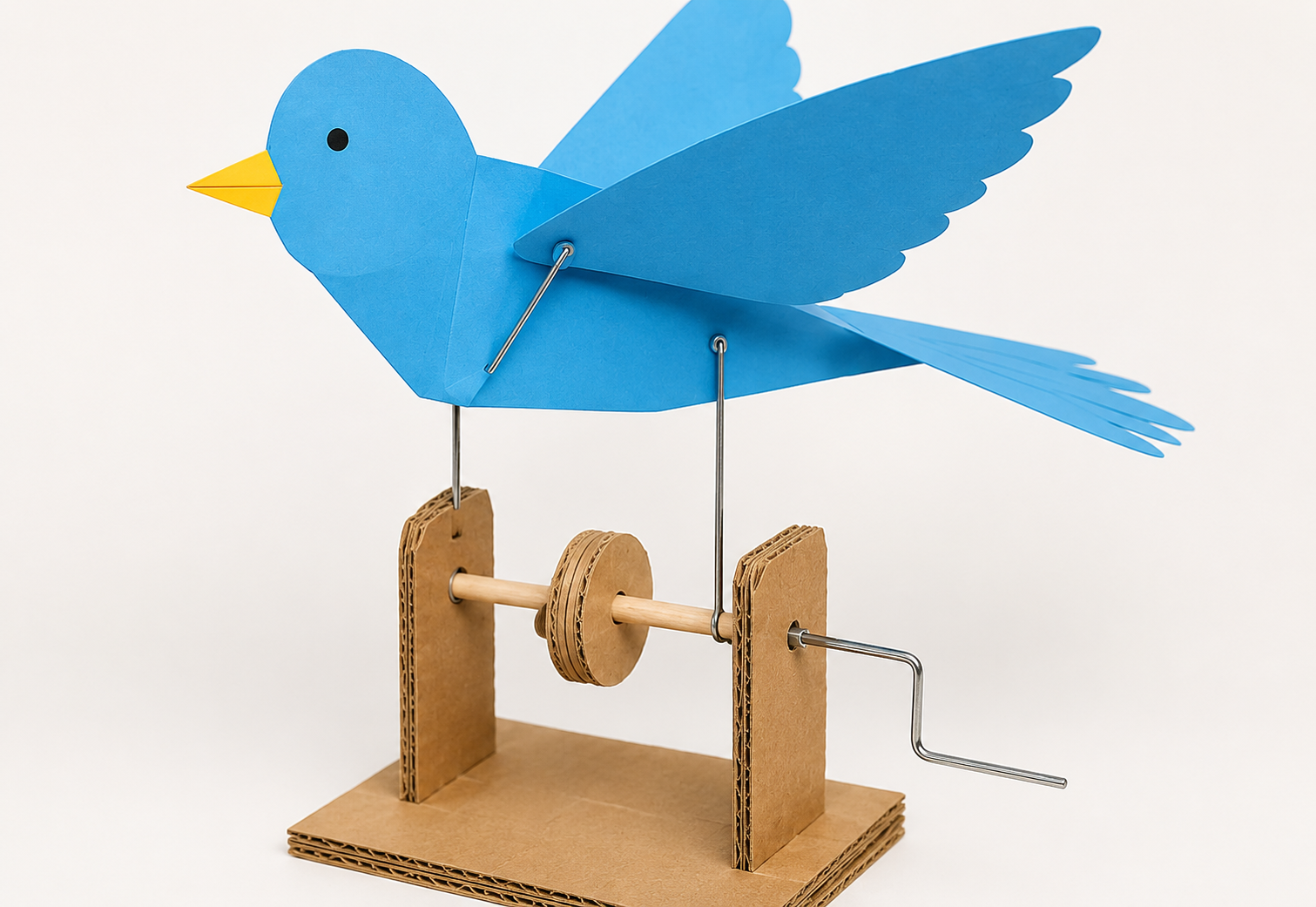 Papier in Bewegung: Mechanischer Vogel aus Papier