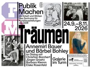 Einladungsgrafik zur Ausstellung Träumen mit Annemirl Bauer in der Galerie im Turm Berlin, 24. September bis 8. November 2026