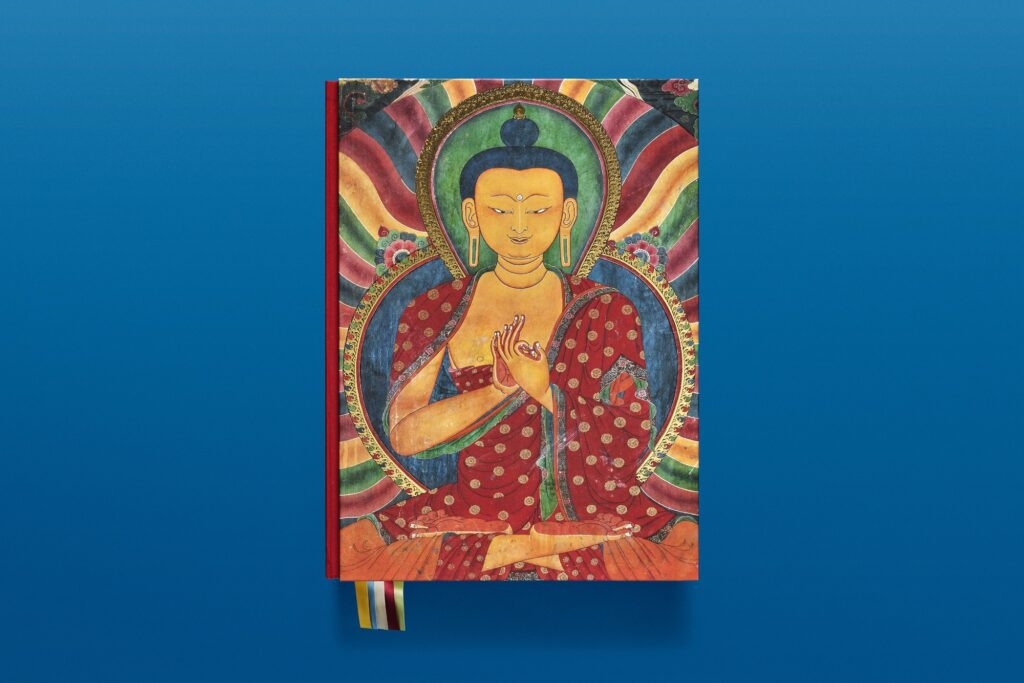 Murals of Tibet TASCHEN: Baby SUMO mit einer Buddha-Wandmalerei aus dem Gyantse Kumbum auf dem Cover